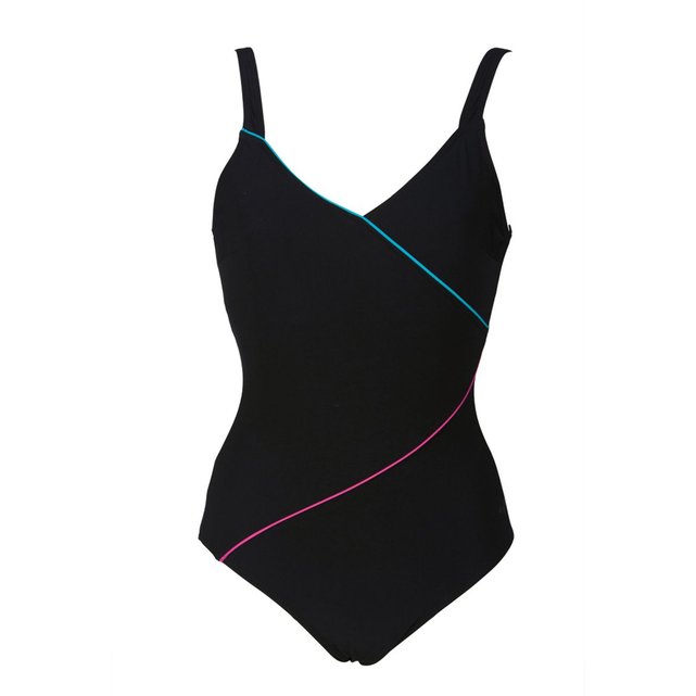 Maillot de bain 1 pièce amincissant piscine noir / rose ...