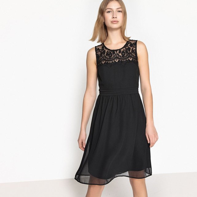 Robe droite sans manches, dentelle au décolleté Vero Moda ...