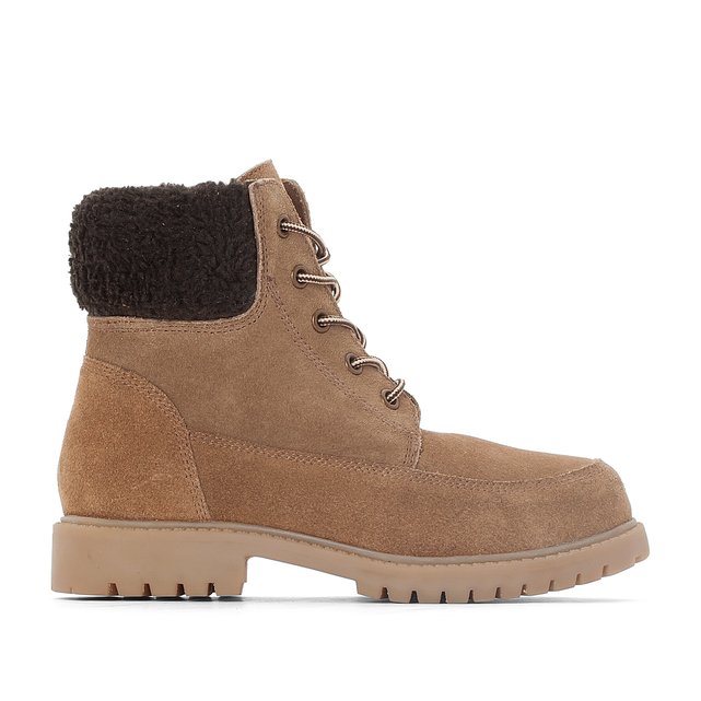 Ankle Boots with Fur Turn-Down Cuff