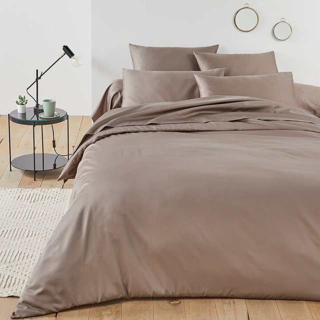 Woven Cotton Satin Duvet Cover La Redoute Interieurs La Redoute