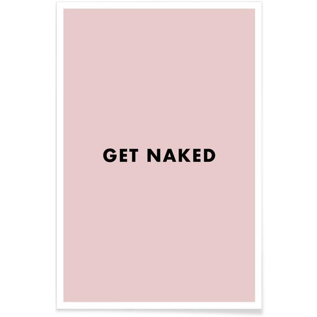 Poster Get Naked Amour Romance En Rose Juniqe La Redoute