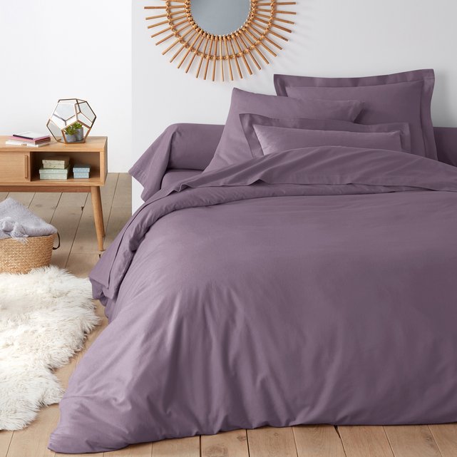 Plain Cotton Flannel Duvet Cover - Purple And Grey Bedding Plain Cotton Flannel Duvet Cover - Purple And Grey Bedding