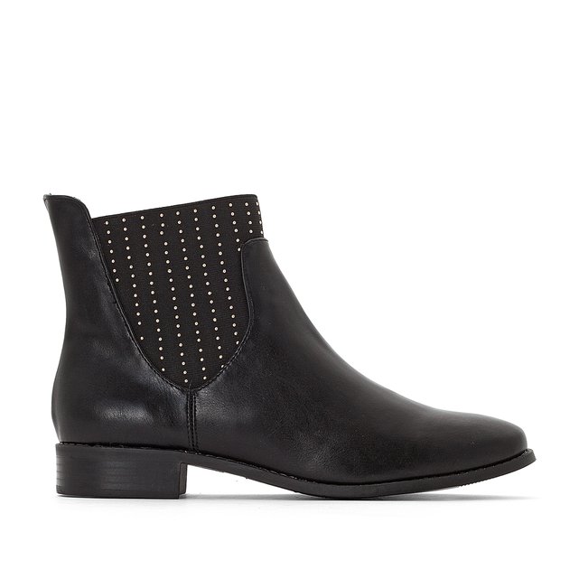 black ankle boots with studded detail