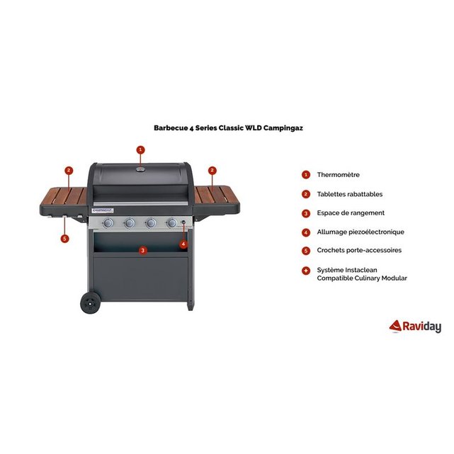 Barbecue gaz 4 series wld bois Campingaz | La Redoute Barbecue gaz 4 series wld bois Campingaz | La Redoute