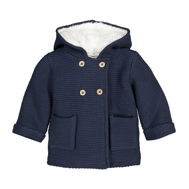 blue hooded cardigan