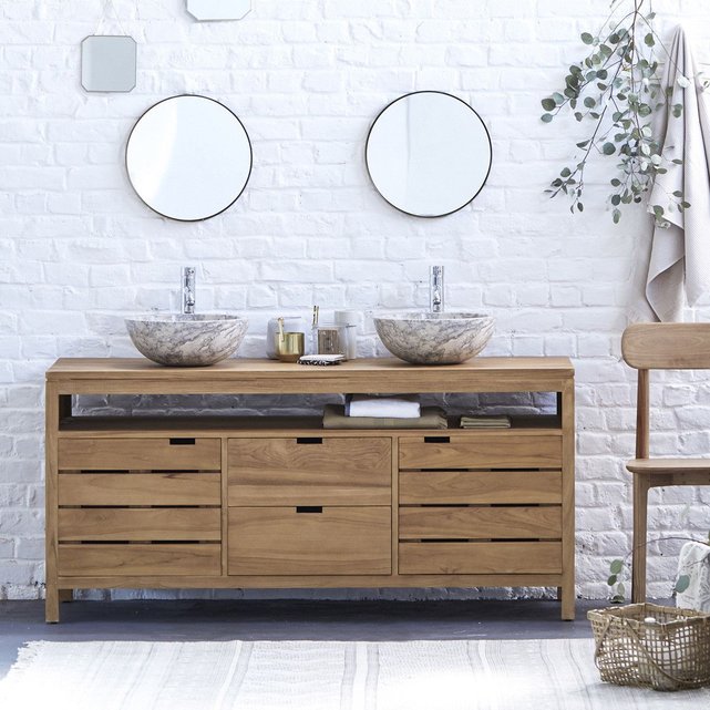 Meuble salle de bain en teck 165 serena teck Tikamoon | La ...