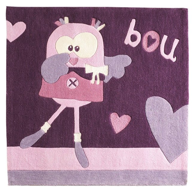 Tapis de chambre enfant rose 110x110 cm tufté à la main mamzelle bou ... Tapis de chambre enfant rose 110x110 cm tufté à la main mamzelle bou ...