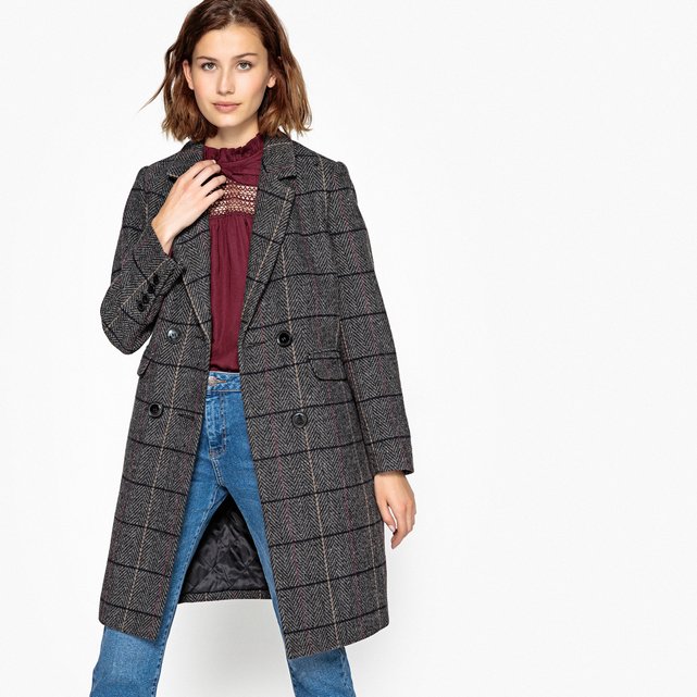 Long checked winter coat See U Soon | La Redoute