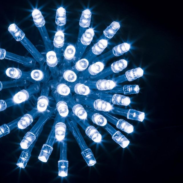 guirlande lumineuse féerique de couleur bleue à 100 LED, étanche IP44, pour  fête de noël, jardin, vente Flash, prise royaume-uni