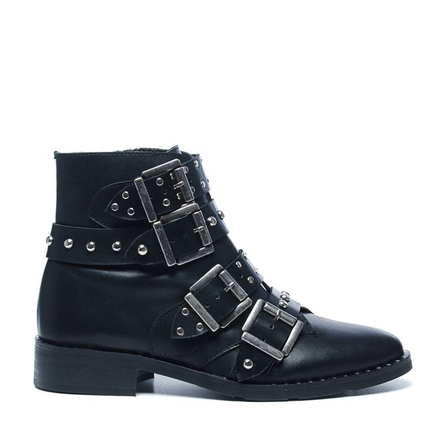 Bottes courtes avec clous et boucles noir Sacha La Redoute Bottes courtes avec clous et boucles noir Sacha La Redoute