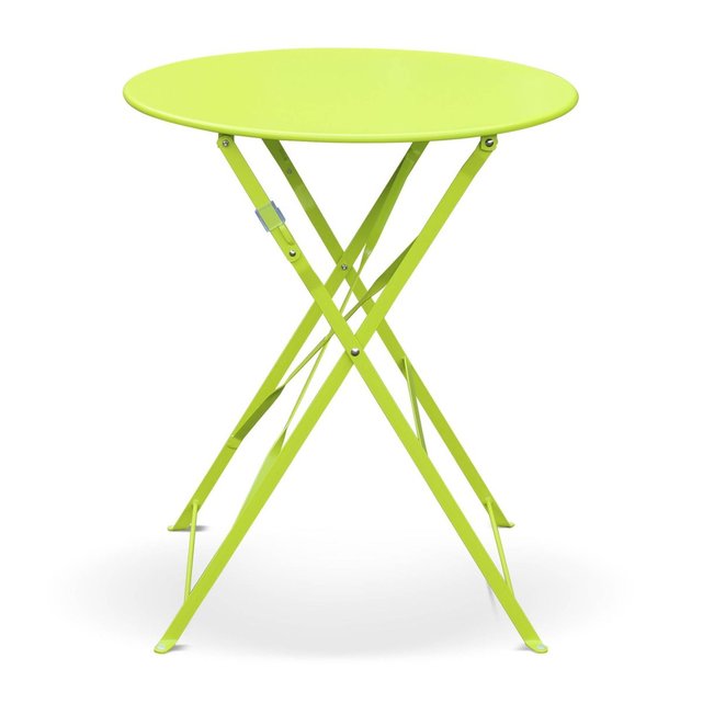 table de jardin bistrot pliable emilia ronde verte table ronde 60cm en acier thermolaqu - Table Ronde Jardin table de jardin bistrot pliable emilia ronde verte table ronde 60cm en acier thermolaqu - Table Ronde Jardin