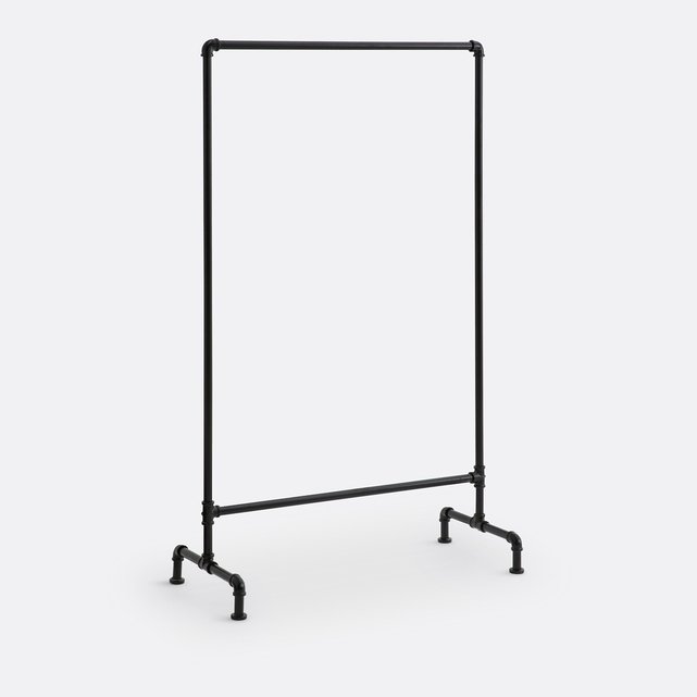 Stand Appendiabiti Design Industriale - Doppia Asta Metallo Nero