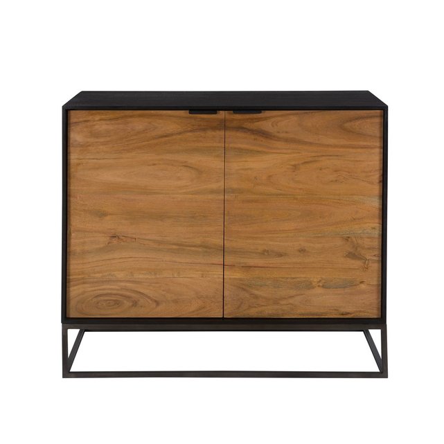 Commode jakson 2 portes bois foncé et noir Rendez Vous ...