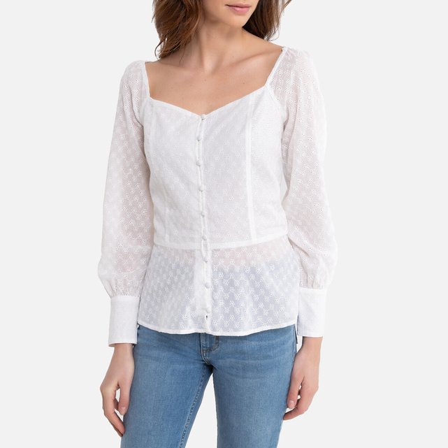 Bluse mit Herzausschnitt und langen Ärmeln  LA REDOUTE COLLECTIONS image 0