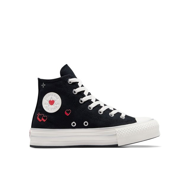 Converse noir haute avec hotsell coeur rouge