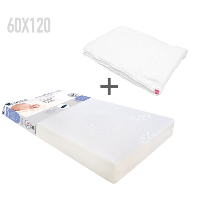 Pack literie essentiel 120 (matelas+couette) blanc Candide ...