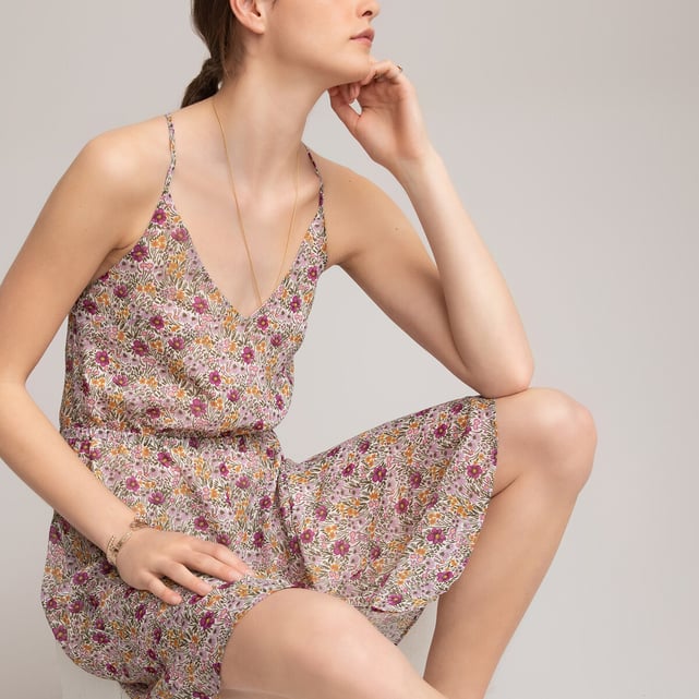Mini cami dress in floral print with 
