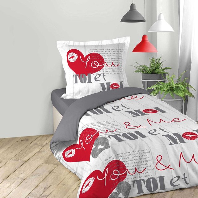 Housse de couette - Parure de lit pour fille 140x200 cm Coton Valentine