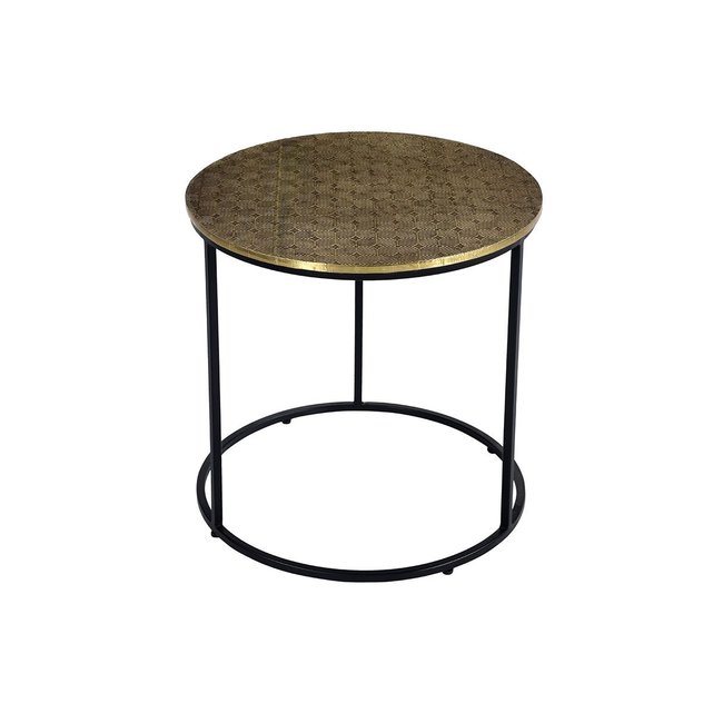 Table Basse Ronde En Laiton Frappe L45 Cm Floor Dore Miliboo La Redoute