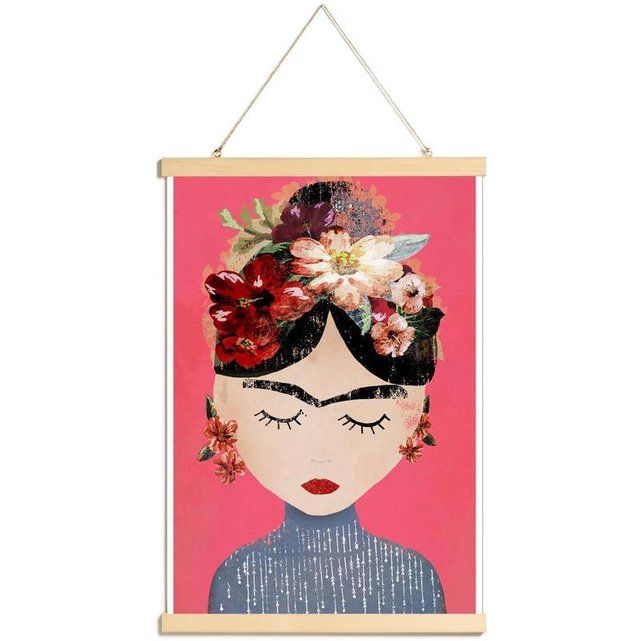 Poster Frida Pink Frida Kahlo En Rose Juniqe La Redoute