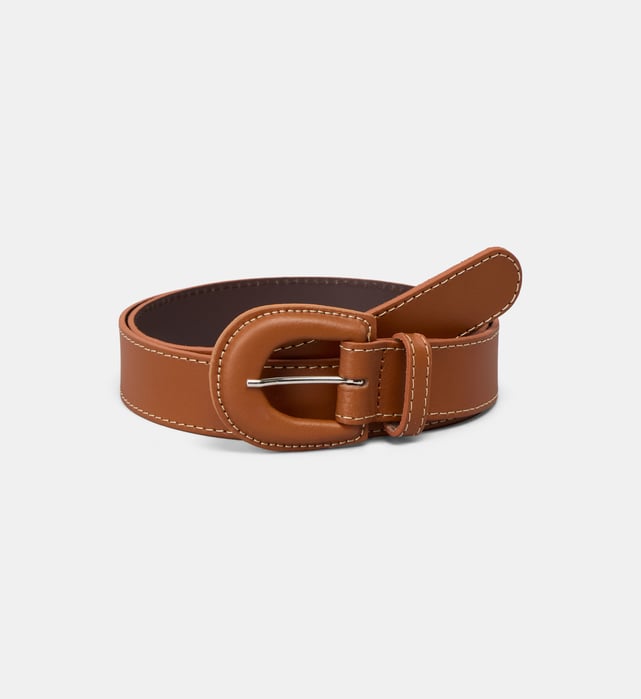 Ceinture Femme En Cuir Tissé Linea Pelle - Marron, Largeur 2 1/2" - Taille S - Occasion