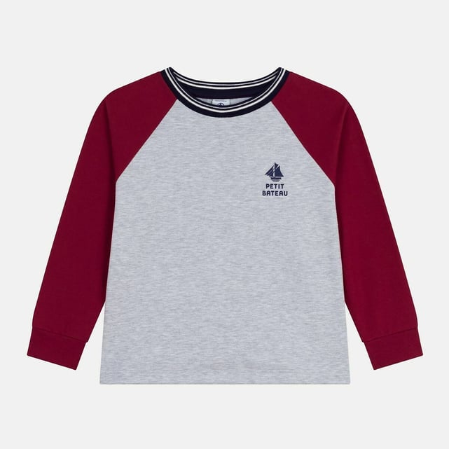 Tee-shirt Petit Bateau Garçon - Manches Courtes Jersey Flammé - Coupe Boxy Loose - Coloris Variés