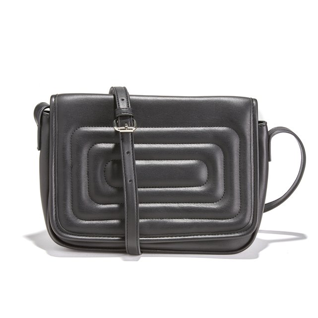 Quilted Flap Faux Leather Shoulder Bag