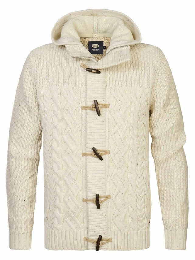 Hooded cardigan ecru Petrol Industries La Redoute
