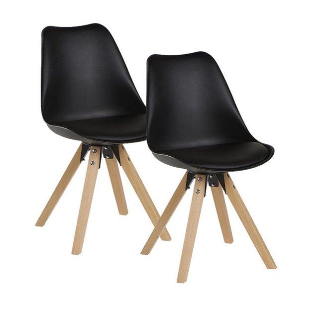 Lot de 2 chaises esprit scandinave tony noir noir Pier ...