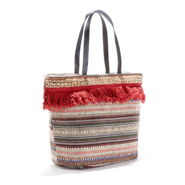 Image Fringed Tribal Print Shopper La Redoute Collections