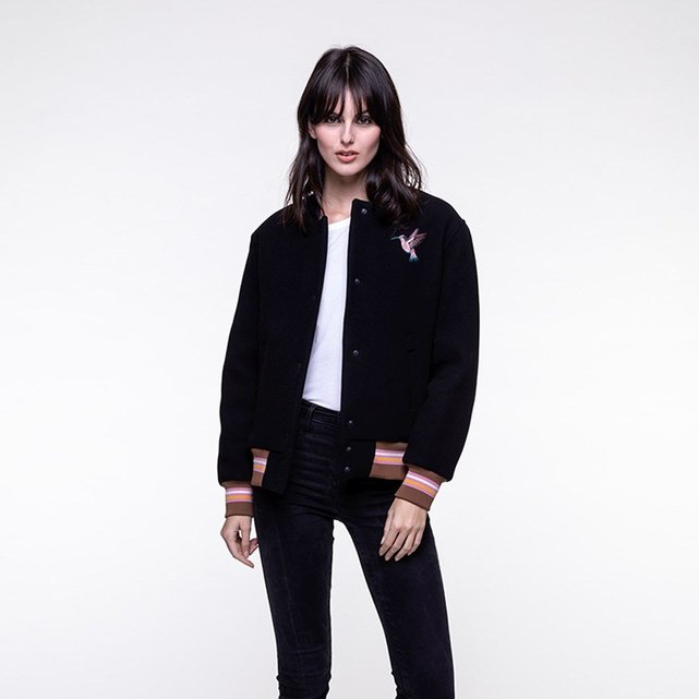 Blouson drap de laine femme clearance