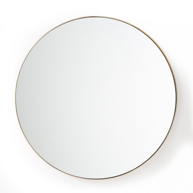 Iodus Round Mirror With Brass Frame, Extra Large Round White Wall Mirror 120cm X 2