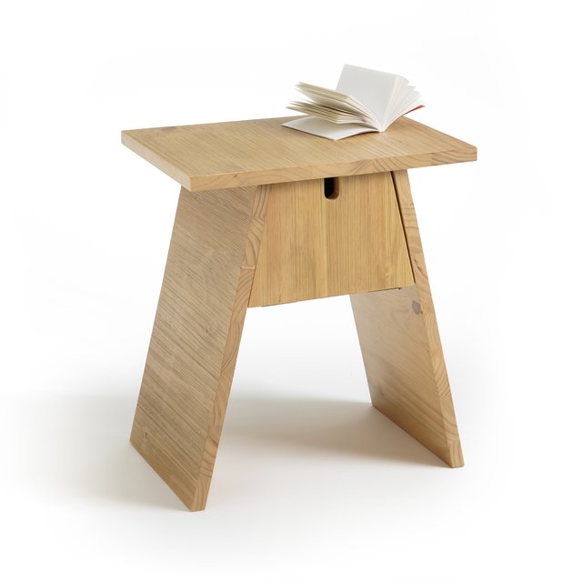 Asayo Solid Oak Bedside Table Light Natural Wood La Redoute