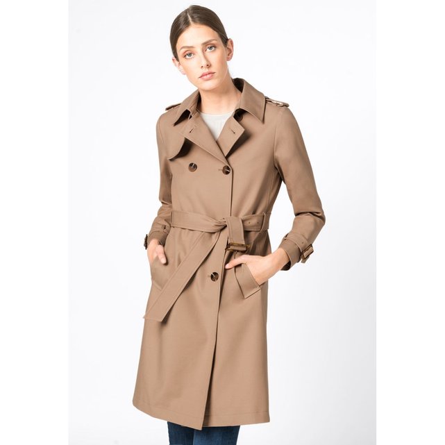 Trench coat à fente d'aisance camel Hallhuber | La Redoute Camel coat femme | La Redoute