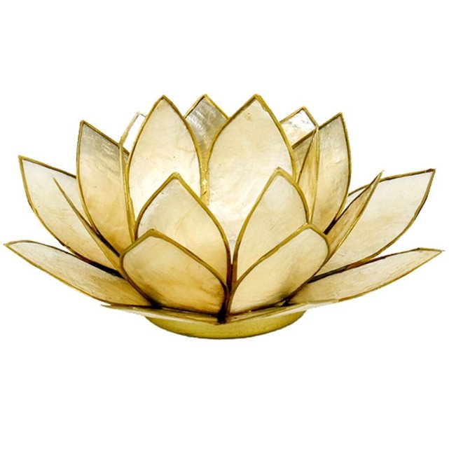 Porte Bougie Fleur De Lotus Or