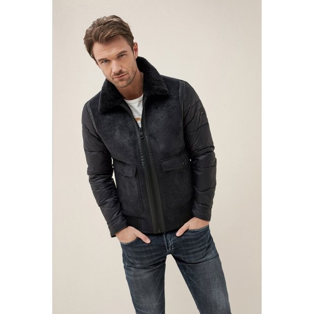 Blouson avec fourrure synthétique portugal noir Salsa | La Manteau et blouson homme SALSA | La Redoute