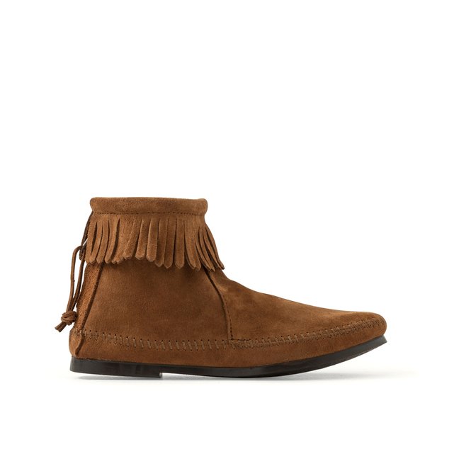 fringe ankle boots suede