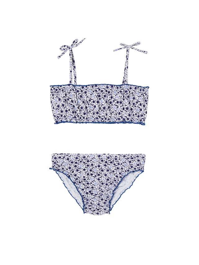 Maillot De Bain 1 Pièce Fille – Imprimé Fleuri Rétro & Volants Mignons