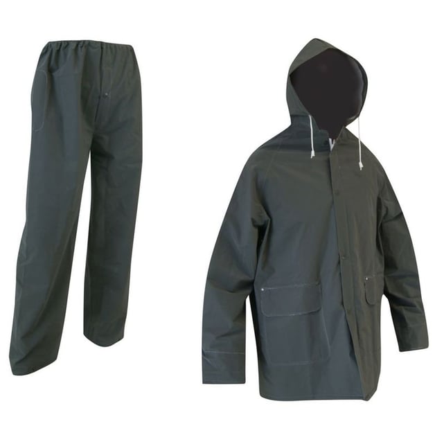 Ensemble De Pluie 2 Pièces Homme - Veste Et Pantalon Imperméables | Capuche Integrée, Léger Et Coupe-Vent