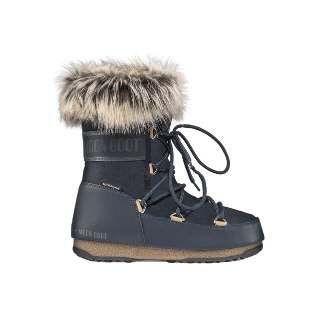 faux fur lining , navy, Moon Boot 