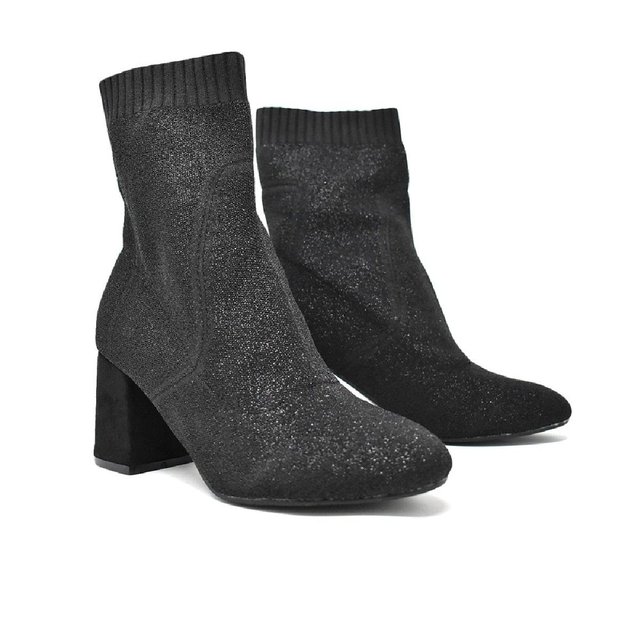 bottine noire pailletée