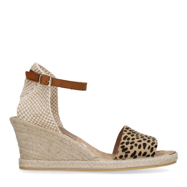 sandale talon leopard