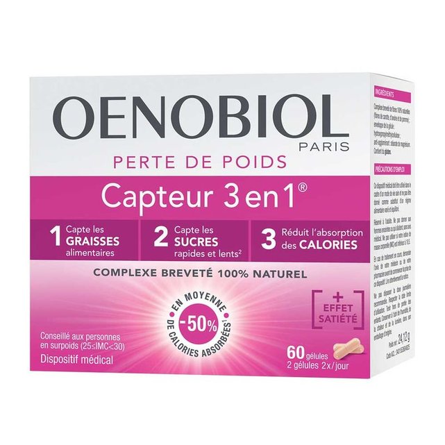 Perte De Poids Capteur 3 En 1 60 Gélules Oenobiol La Redoute