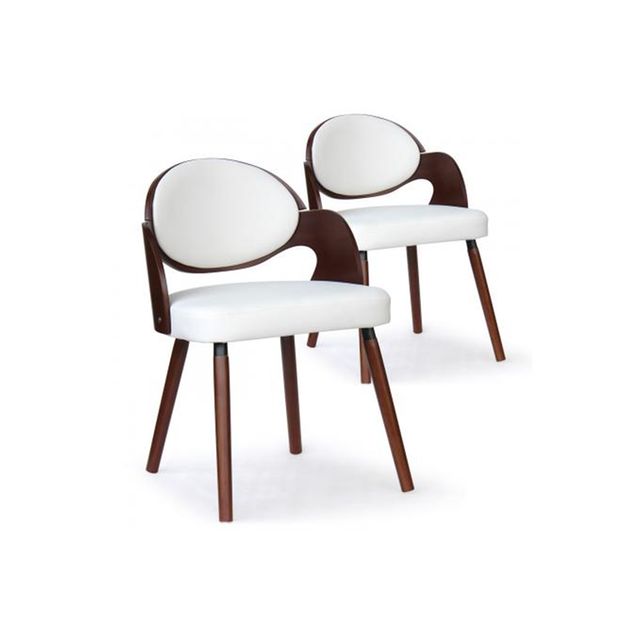 De 2 Noisette Scandinaves Blanc Chaises Cruzeno Lot Bois 0wkXPnO8