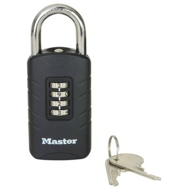 Cadenas à combinaison programmable avec clé largeur 48 mm noir Master Lock