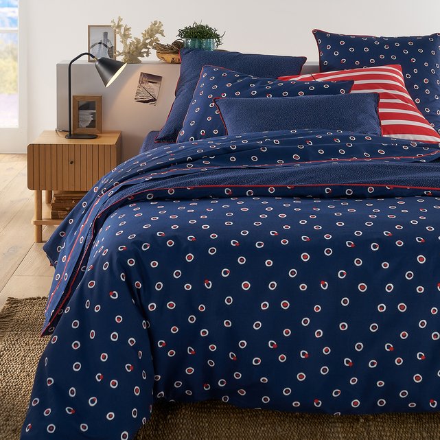 Egyne Duvet Cover In Polka Dot Print Cotton Blue Print La Redoute