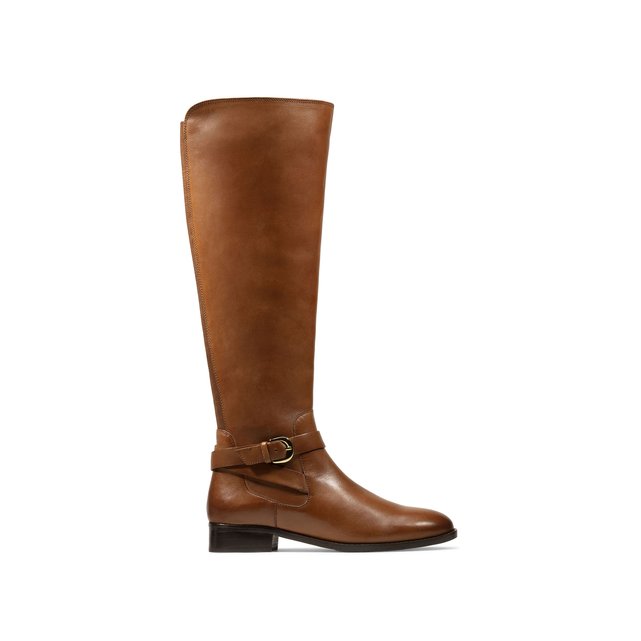 clarks brown leather knee high boots