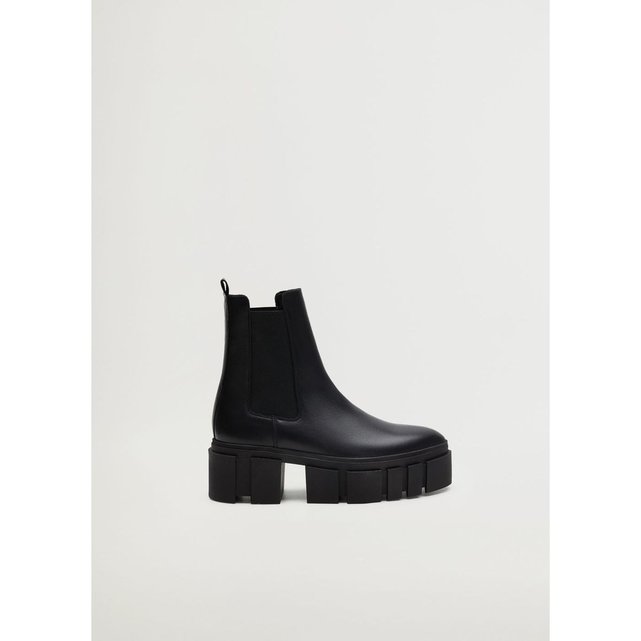 bottines en cuir semelle track