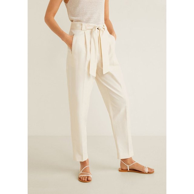 Noeud Pantalon Lin Redoute MangoLa Beige wOPkiTZXlu
