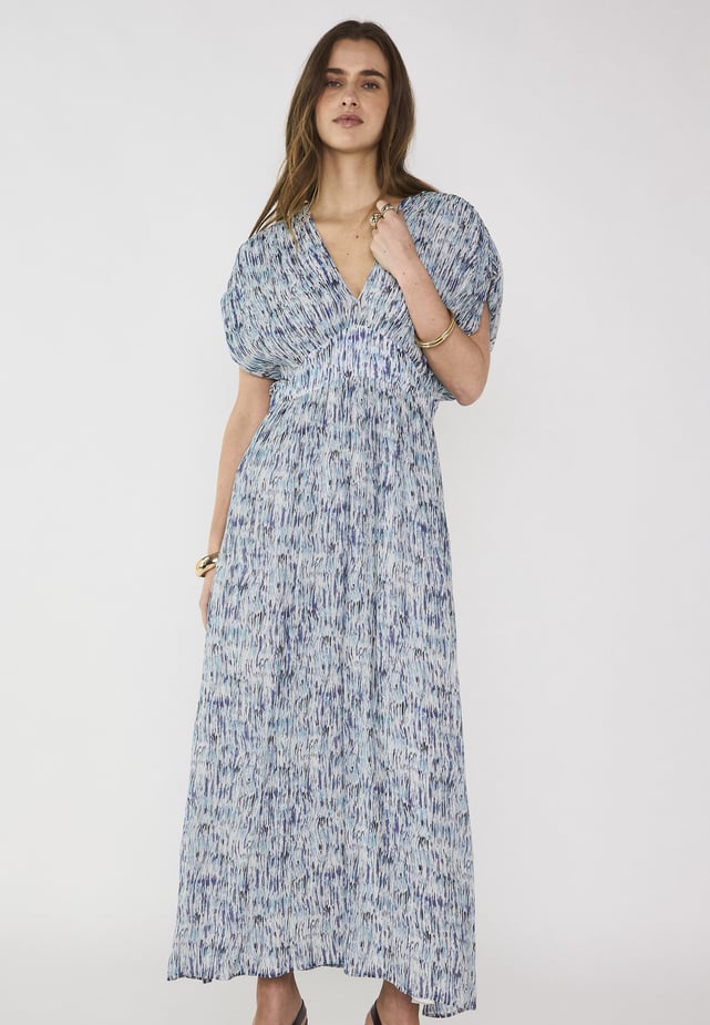 Robe Mi-Longue En Soie MAISON 123 - Taille 42 (XL) Marron - Occasion Très Bon état